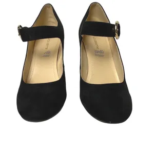 Liz Claiborne Savannah Mary Jane Pump Womens 9 Black Faux Suede 3.5" Heel Buckle thumbnail 4