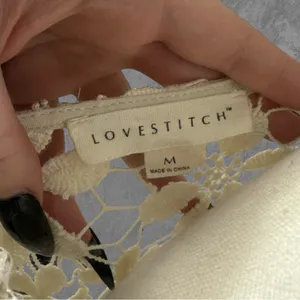 LOVESTITCH | Cream Ivory Floral Crochet Lace Tunic Tank Top Size M thumbnail 4