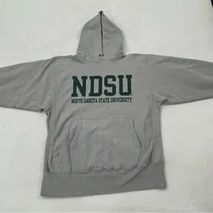 NDSU North Dakota State Champion Life Reverse Weave Gray Hoodie Sweatshirt Men L thumbnail 3