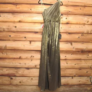 Mac Duggal 26537 Womens Draped One Shoulder Grecian Metallic Gown Dress thumbnail 12