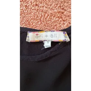 Anthropologie Eri + Ali S Black Boho Embroidered Peplum Top thumbnail 2