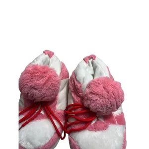 Sneaker Slippers High Top Plush Pink White Comfycore thumbnail 10