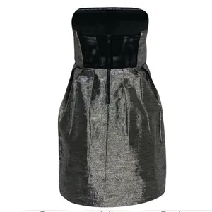 Alice + Olivia Shiny Strapless Gown thumbnail 2