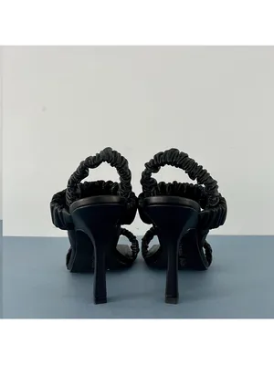 Gianni Bini Vanya Scrunched Square Toe Black Leather Dress Sandal Heels Size‎ 6 thumbnail 6