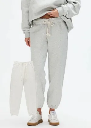 PARKE Cozy Drawstring Joggers in Light Gray thumbnail 1