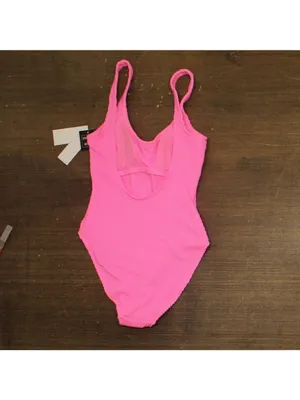 NWT Salt + Cove Ribbed Scrunch One-Piece Swimsuit SC251007PO Malibu pink S thumbnail 6