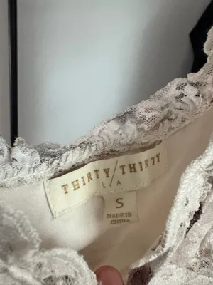 Floral lace tank top White thumbnail 3