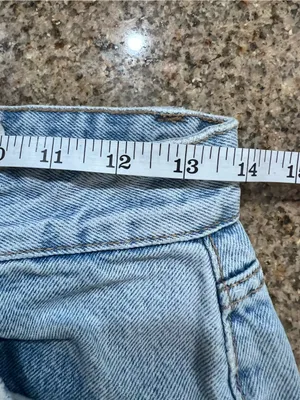 Zara TRF High Waist Wide Leg Distressed Jeans Raw Hem Light Wash US 6 EUC thumbnail 6