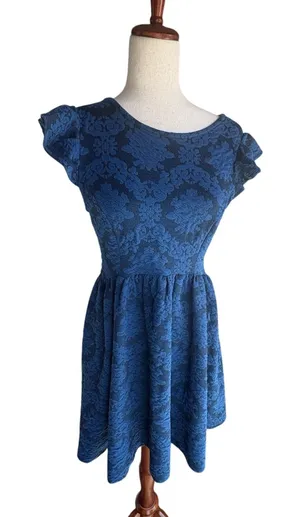 Xhilaration Navy Blue and Black Dress XS thumbnail 1