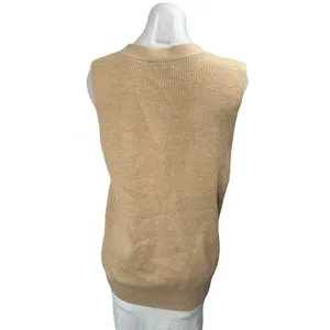 NEW Aritzia Babaton Sidney Tan Wool Cashmere Deep V Sweater Vest Top Size XXS thumbnail 3