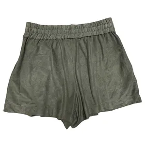 1.STATE Women's‎ High Waist Shorts Vegan Faux Suede Pleated Olive Earth Sz S thumbnail 3