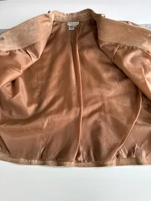 Vintage 90s Y2K Coldwater Creek Suede Fitted Button-Front Jacket in Camel Tan L thumbnail 8