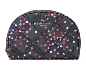 Kate Spade Jae QUILTED FESTIVE CONFETTI MEDIUM DOME COSMETIC POUCH CASE thumbnail 1