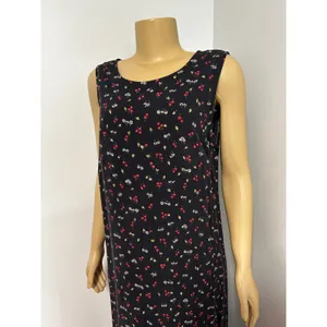 Studio Ease Black Floral Sleeveless Maxi Dress 14 Cottagecore Vintage 90s y2k thumbnail 3