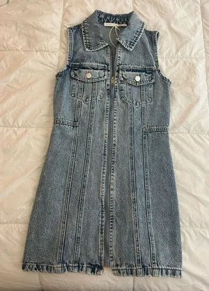 Altar'd State Mini Zip-Up Denim Dress thumbnail 1