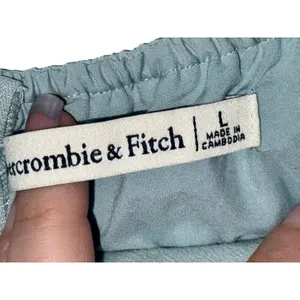 Abercrombie & Fitch Sage Green Babydoll Puff Sleeve Mini Dress Womens Size Large thumbnail 4