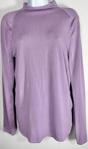 Anthropologie Indra Seamless Ribbed Mock Neck Cozy Long Sleeve Top Size XL thumbnail 1
