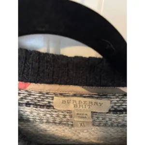 Burberry Brit Wool‎ Cashmere Fair Isle Sweater Grey Black XL Pullover thumbnail 5