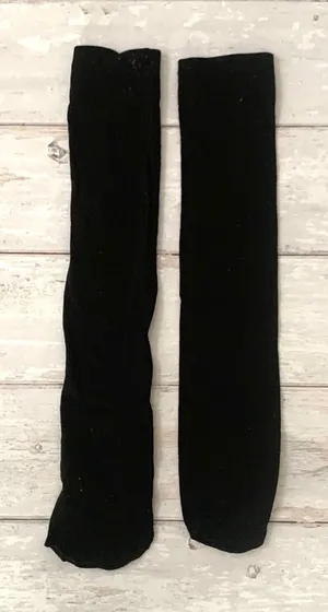 Women’s Black Knee High Semi Sheer Socks Tights Pantyhose thumbnail 1