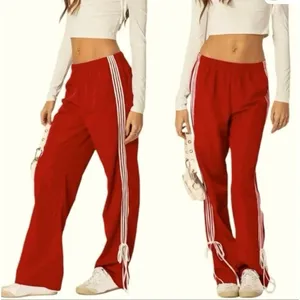 Cali 1850 orange side striped track pants wide leg size small thumbnail 2
