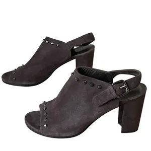 Stuart Weitzman Commodore Bootie 6 Brown‎ Leather Suede Studded Shoes Chic Edgy thumbnail 3