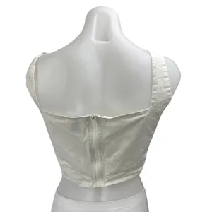 Princess Polly White Sleeveless Zip Cami Camisole Bandeau Crop Tank Top Size 12 thumbnail 2