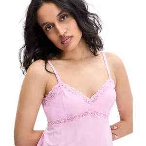 NEW INC International Concepts Lace-Trim Knit Lounge Sleep Tank Top Pale Pink XS thumbnail 7