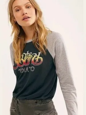 Daydreamer x Free People Bodysuit Graphic Print Rock N‎ Roll Grunge Small thumbnail 1