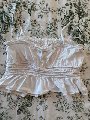 Madewell White Smocked Top thumbnail 3