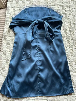 Cider Short Blue Satin Dress thumbnail 3
