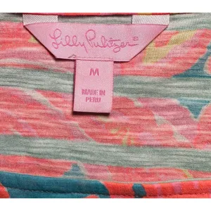 Lilly Pulitzer Cotton Carmine Dress Make a Splash Striped Floral Womens Medium thumbnail 9