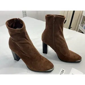 Womans Forever 21 Pull On Ankle Boots 7.5 Side Zip Block Heel Silver Accent NWOT thumbnail 2