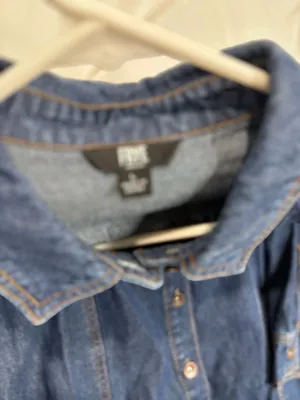 Frye Women's Long Sleeve Button Front Pocket Denim Mini Shirt Dress thumbnail 4