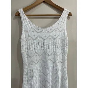 Soft Surroundings White Coastal‎ Crochet Knit Sleeveless Midi Dress Medium thumbnail 6