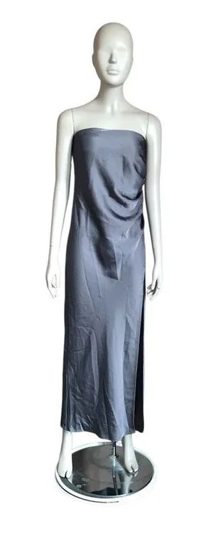 NWT Hello Molly Charcoal Gray Strapless Maxi Dress thumbnail 1