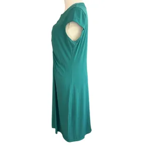 Dress NWOT Silky Green Alfani Sheath Dress Resort Office Casual SZ M thumbnail 3