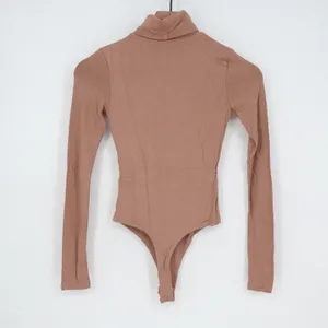 Naked Wardrobe Womens Long Sleeve Turtleneck Bodysuit Mauve Brown XS nw-b0313n thumbnail 6