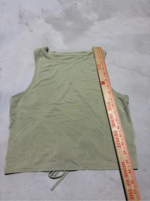 Lululemon Women’s Olive Green open-tie back Crop Tank Top thumbnail 6