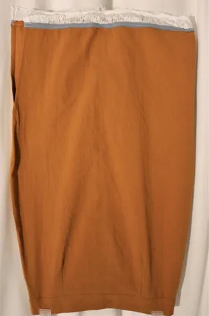 Tan Skirt with splits fringes button front midi thumbnail 4