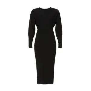 Ripe Sloane Black Knit Long Sleeve Crewneck Sweater Midi Dress Maternity Large thumbnail 5