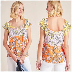 Farm Rio • Tia flutter sleeve floral blouse top thumbnail 2