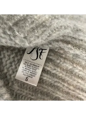 LoveShackFancy Atlas Grey Fringe Sweater Alpaca Size Small thumbnail 4