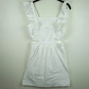 Madewell Eyelet Ruffle Mini‎ Dress 8 White Cutout Cotton Summer Boho Romantic thumbnail 8