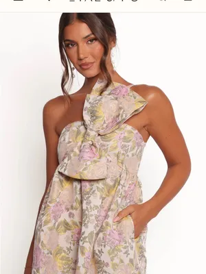 Nwt Petal & Pup Betina Bow Front Maxi Dress Multi Floral spring formal wedding thumbnail 3
