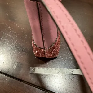 Kate Spade Ny Ramey Greta Saffiano Leather‎ Glitter Small Pink Peony Crossbody thumbnail 6