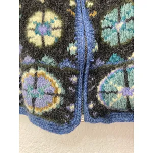 Vintage Nordic Design Hand Knit Wool Fair Isle Winter Cozy Cottage Sweater XL thumbnail 6