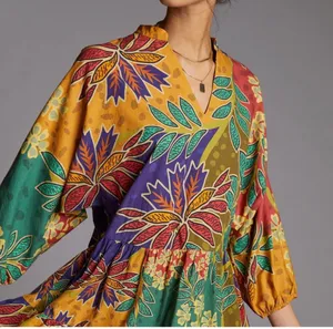 Anthropologie Floral Flowy Mini Dress, Size XS thumbnail 3