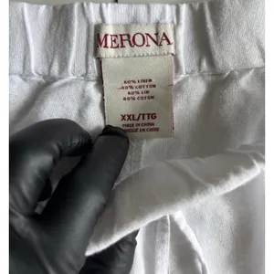 Merona White Linen Blend Pants XXL Wide Leg Drawstring Elastic Waist Resort thumbnail 9