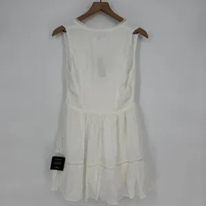Lulus Lively Beauty White Tie-Front Tiered Mini Dress Size M‎ thumbnail 10