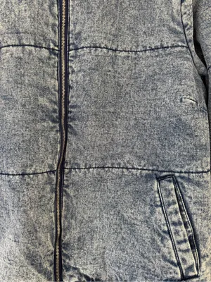 Women's Oversized Blue Puffer Denim‎ Jacket Size 3X thumbnail 3